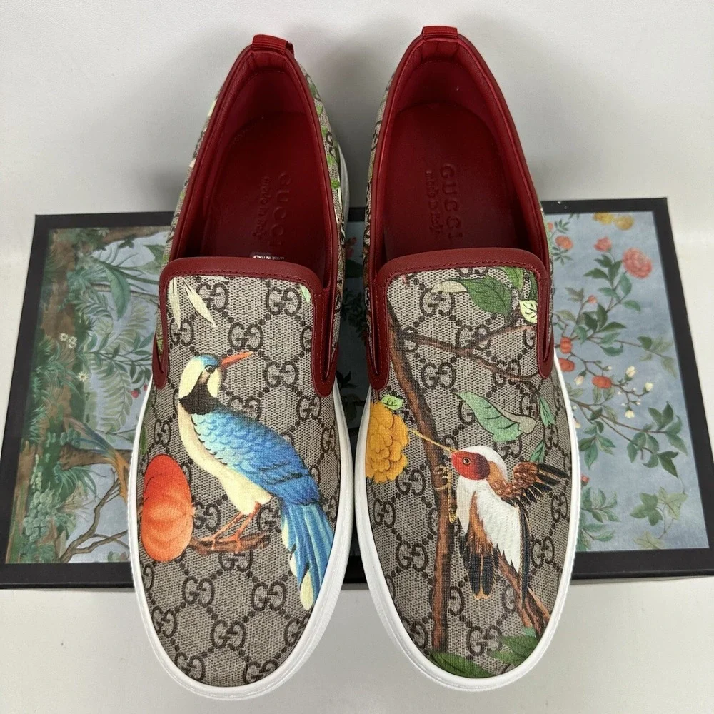 Gucci‎ Supreme Monogram Tian Shoes Sneakers Mens Size 10 UK Birds